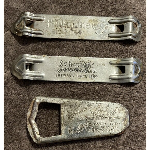 VTG Beer Bottle Opener Lot (3) Ballantine, Schmidt’s of Philadelphia And Vaughan - Picture 1 of 5